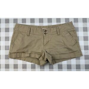Y2K Low Rise Khaki Shorts Cuffed Casual Summer Mossimo
